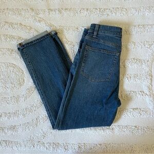 h&m medium wash high waist straight jean